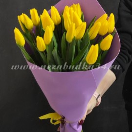 21 жёлтый тюльпан в фоамиране