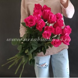 19 розовых роз премиум Эквадор