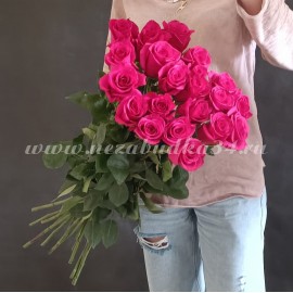 21 розовая роза премиум Эквадор
